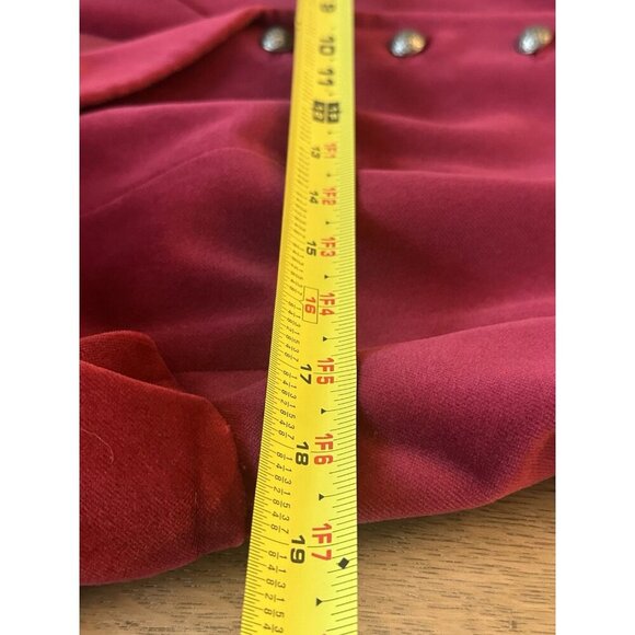 Talbots Women's 10 Petite Velvet Blazer Jacket Red Wine Buttons Pockets - Picture 10 of 13